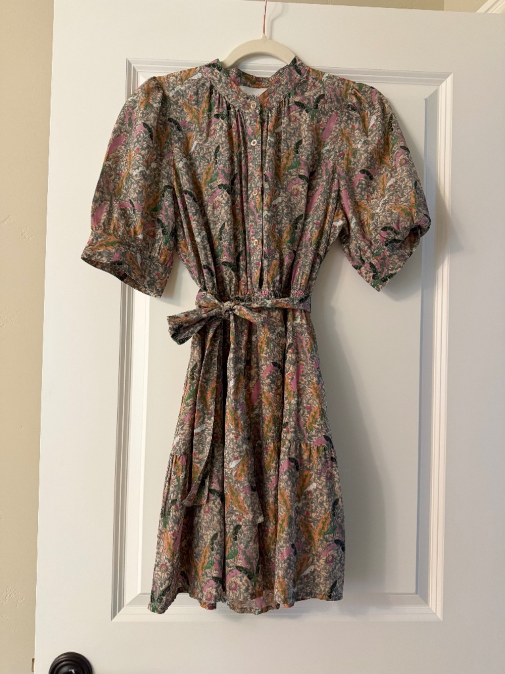 ba&sh Floral Mini Dress in Pink, Green and Brown